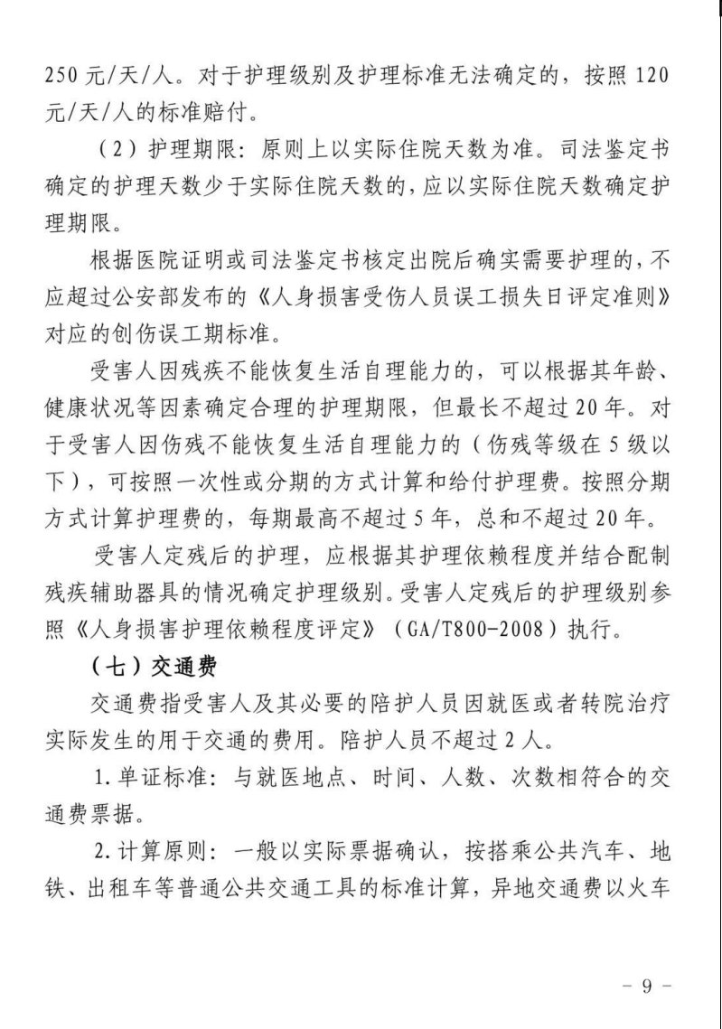 海南省2024年道路交通事故人身损害赔偿项目及标准（2024年6月28日更新） - 第11张图片